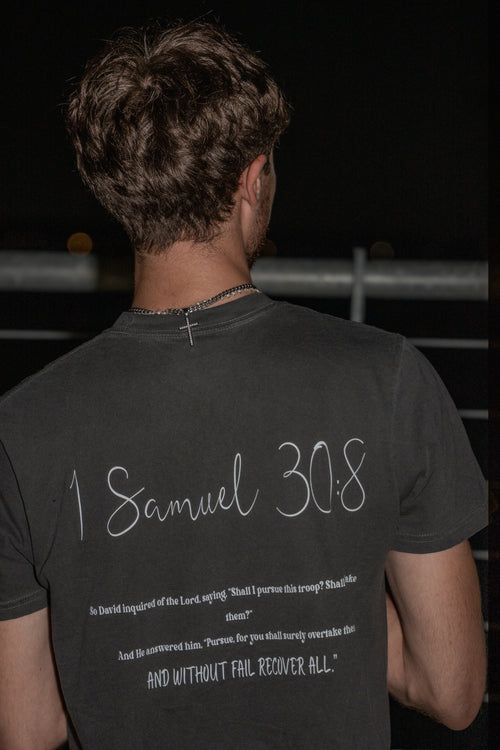 Short sleeve One Kingdom 1 Smauel 30:8 (heavyweight) shirt